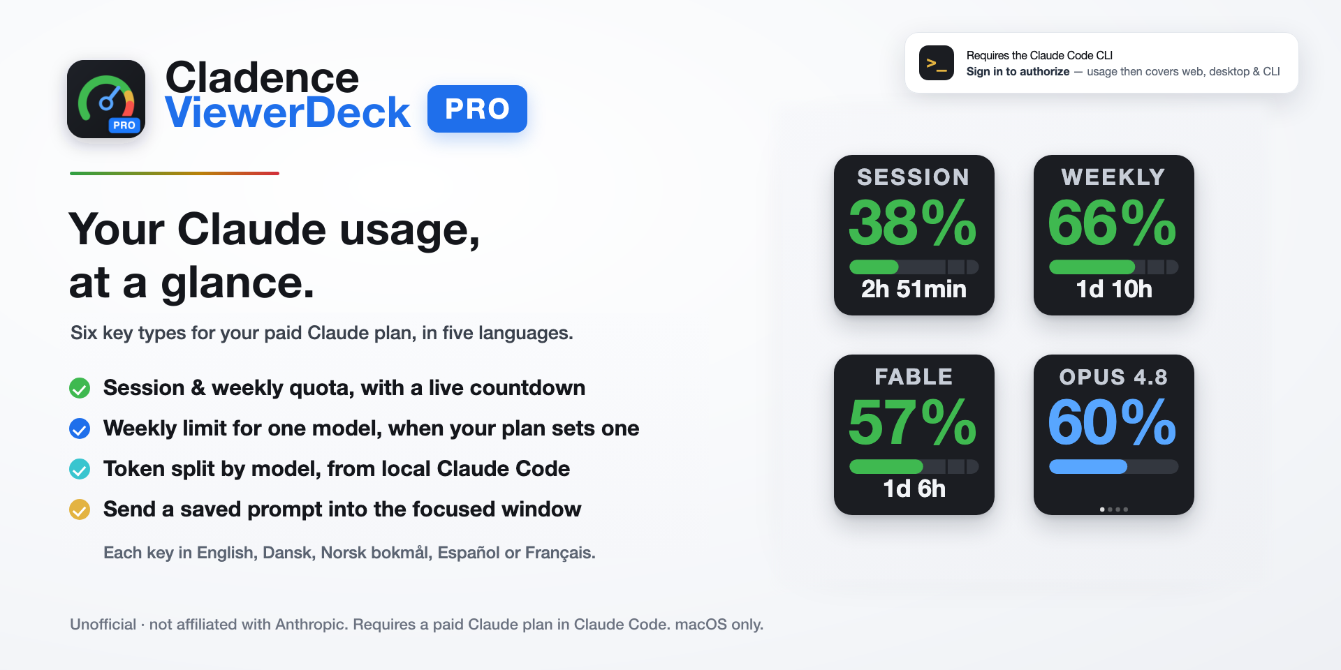 Cladence ViewerDeck Pro — Claude keys for Stream Deck